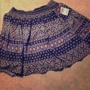 Printed crunched waistband skirt