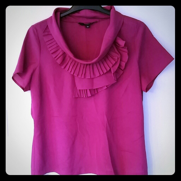 Fuchsia cowl neck blouse
