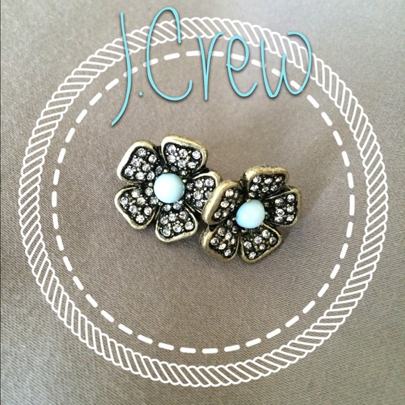 J.Crew Crystal petal stud earrings