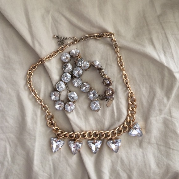 2 diamond bracelet with a diamond necklace