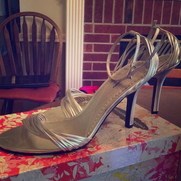 Silver shoes worn once to wedding