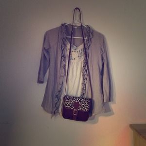 J.Crew Light weight ruffle cardigan