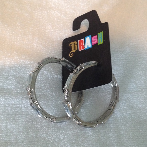 Large crystal hoop earrings