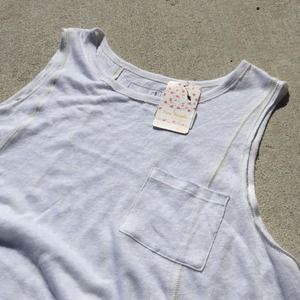 Free people white tank tunic with pocket