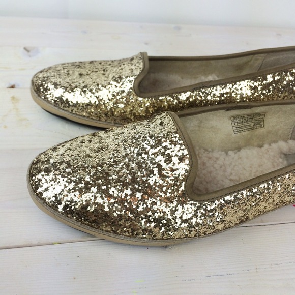 UGG Shoes - UGG Gold Glitter Loafers UGG Shoes - UGG Gold Glitter Loafers