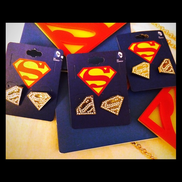 Superman earrings