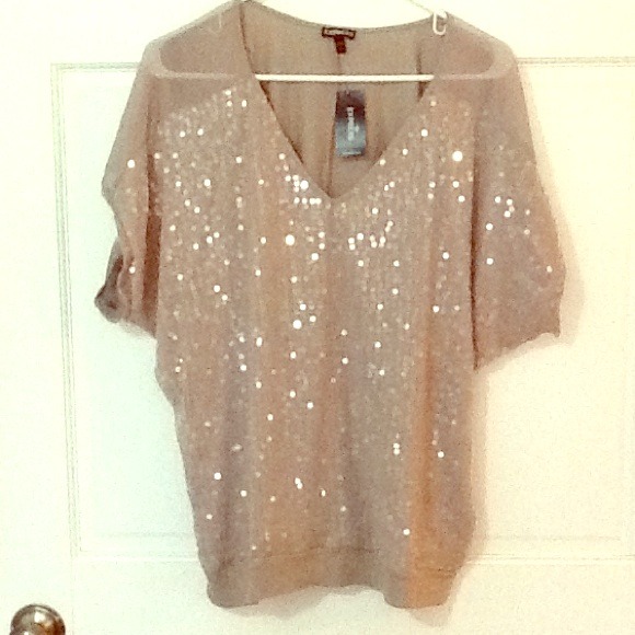 Express slouchy sequin top BNWT!