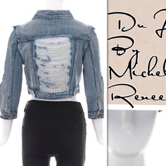 Distressed denim jacket