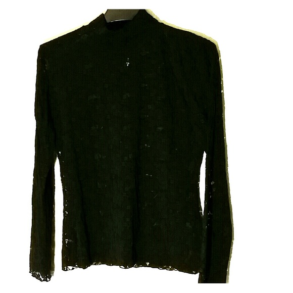 Black lace high neck top