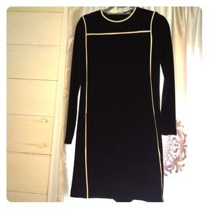 Elie Tahari Black w White Piping Dress. Small