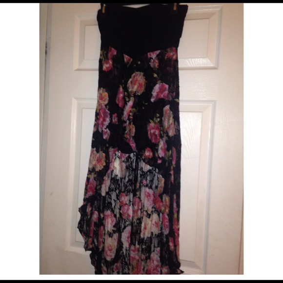 Black Flower high low