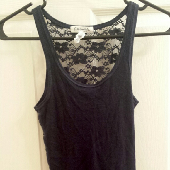Lace Back Navy Tank