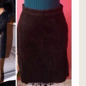 GITANO  VINTAGE SUEDE LEATHER PENCIL SKIRT 7/8
