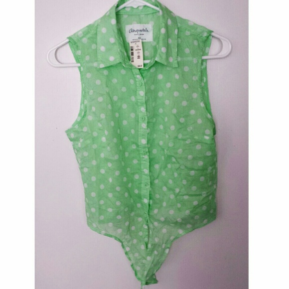 Seafoam Green Tie Front Sleeveless Top