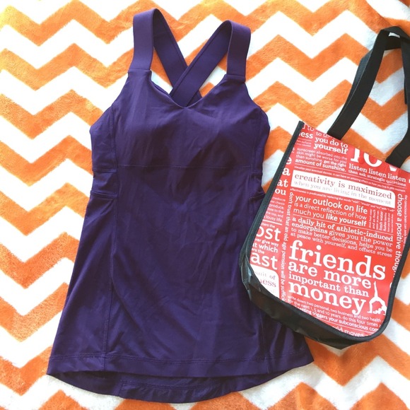 Lululemon tank top built in shelf bra dark purple