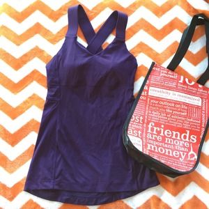 Lululemon tank top built in shelf bra dark purple