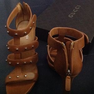 Gucci "Sigourney" leather studded platform Sandal