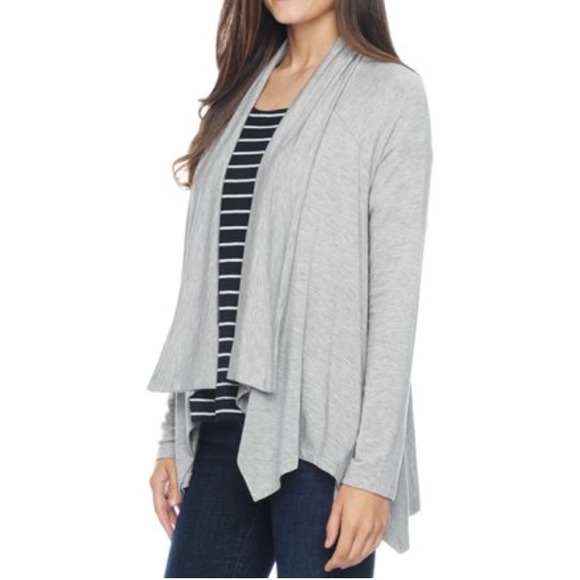 Splendid Open Drapery Dark Gray Cardigan Size L