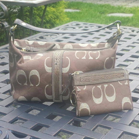 Coach Brown & Gold Handbag