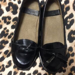 Zara kids black moccasin  with Fringes