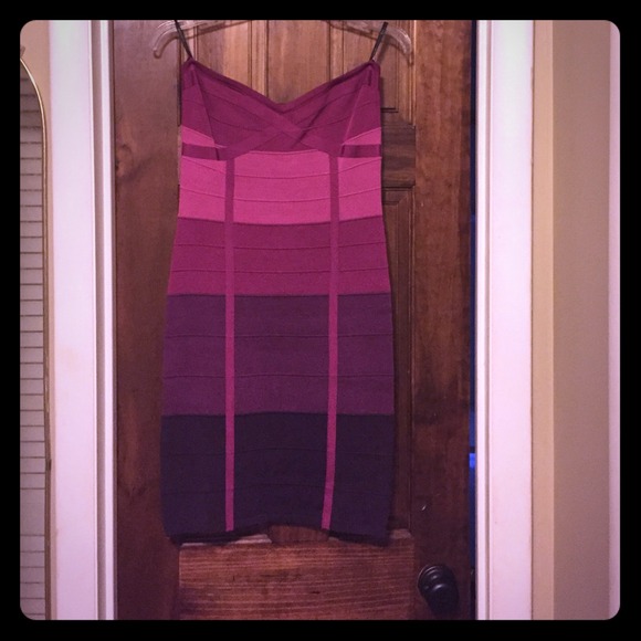 Multi-Color Pink & Purple  Bebe Dress