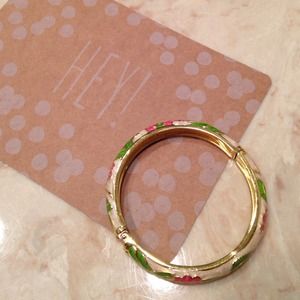 Gold + floral bracelet.