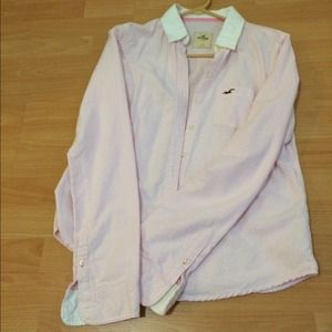 Pink Stripe Hollister Casual Shirt NWOT