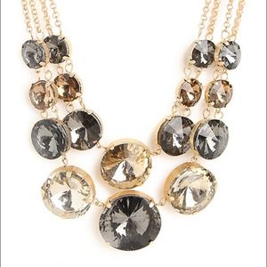 NWT Baublebar Gray Smokey Bib statement necklace