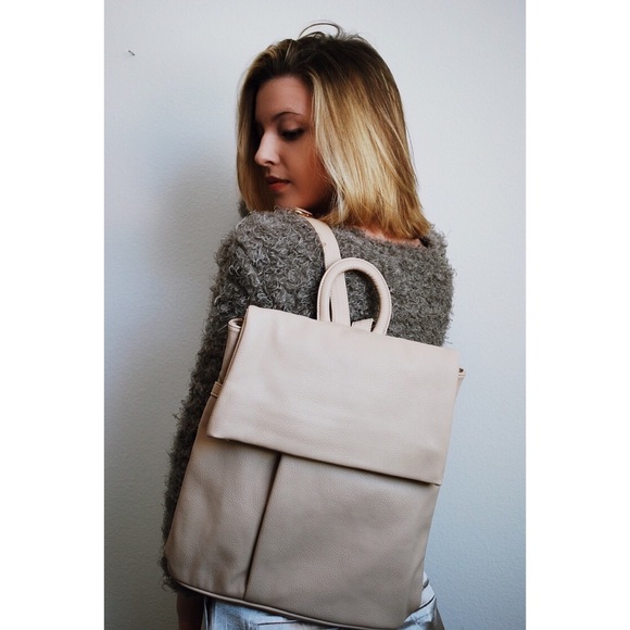 Apricot Vegan Leather Backpack