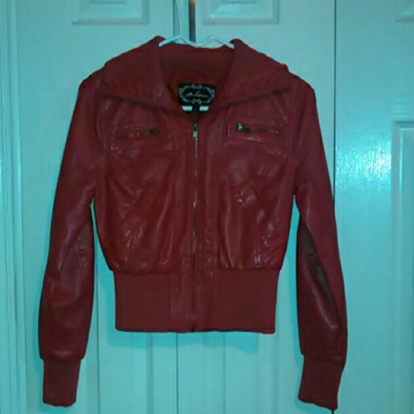 Red leather jacket