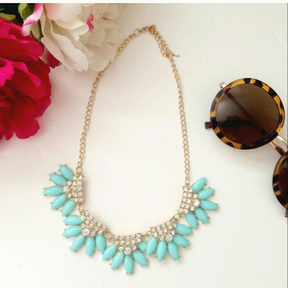 Teal statement necklace