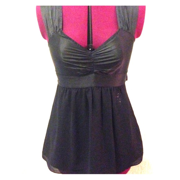 ⭐️SALE⭐️ Black Silk and Sequin top