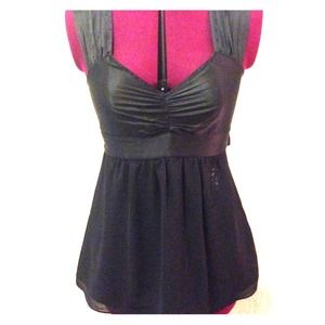 ⭐️SALE⭐️ Black Silk and Sequin top