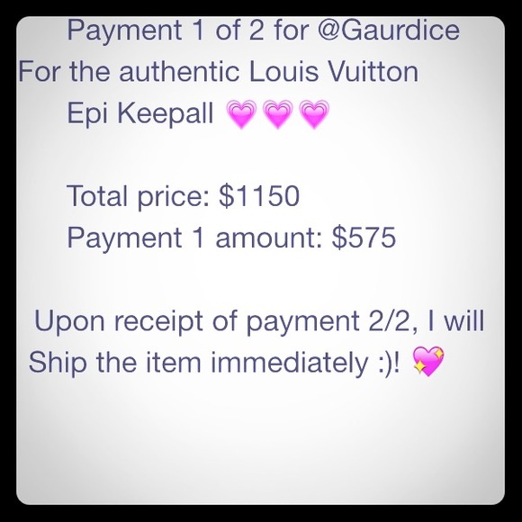 Payment 1/2 for @gaurdice EPI Keepall authentic LV