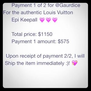 Payment 1/2 for @gaurdice EPI Keepall authentic LV