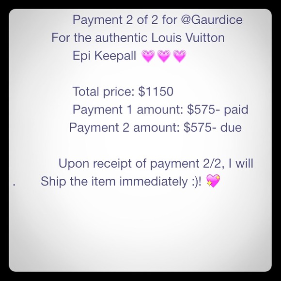 PAYMENT 2 of 2 for @Gaudrice for authentic lv epi