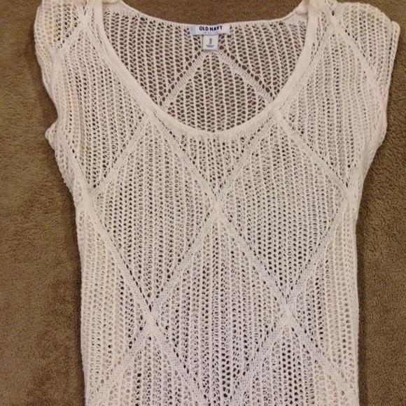 🌴Old Navy crochet off white shirt ☀️