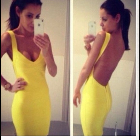 Yellow bandage dress