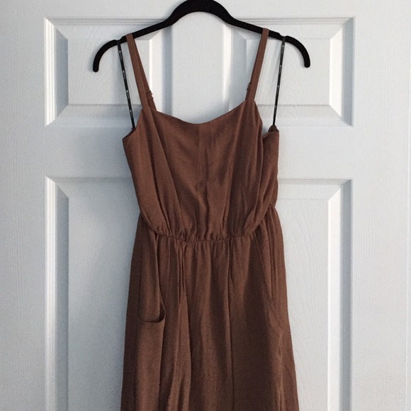 NWOT - zippered strappy back dress - brown/black - Picture 2 of 3