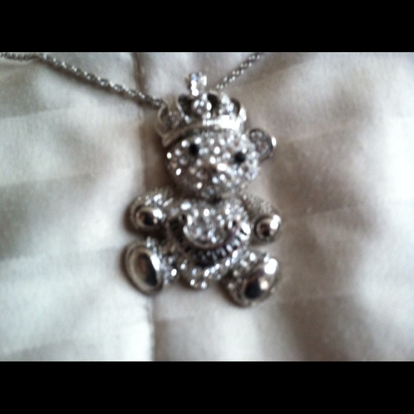 Juicy couture bear on silver chain