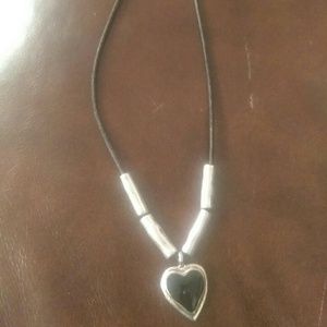Black and silver Heart necklace