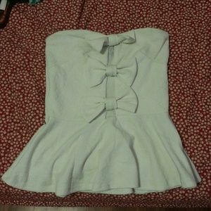 Peplum strapless top