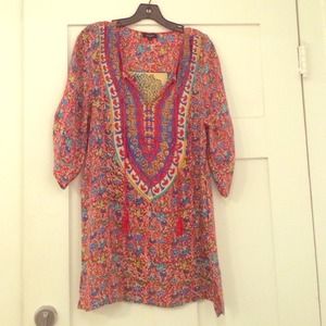 Red Printed Tolani Tunic Dress