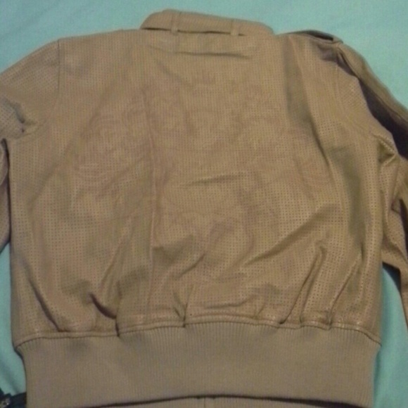 Tan live mechanics faux leather jackets - Picture 3 of 3