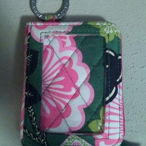 Pink and green vera bradley id case/wallet