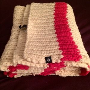 Gap Wool Pink & Cream Striped Scarf