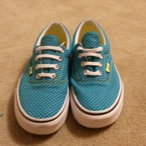 Adorable blue and yellow polka dot vans nwot