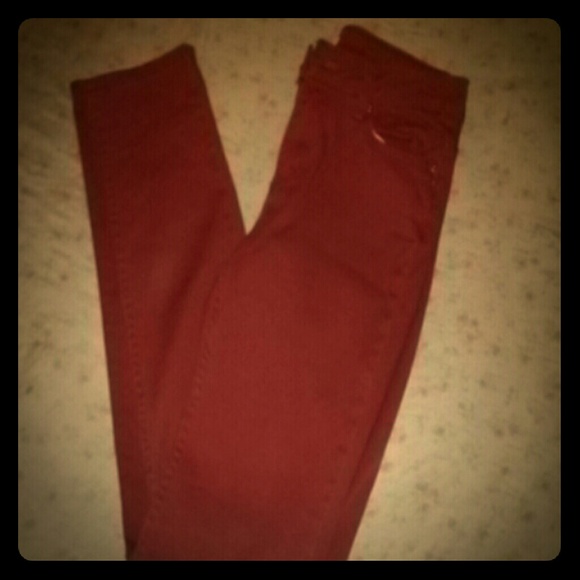 NWT Dark Red Skinny Jeans (Adam Levine)