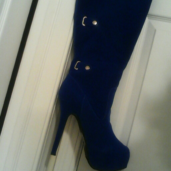 Boots - Royal blue suede boots
