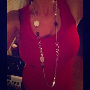 Lia Sophia silver, mother of pearl necklace